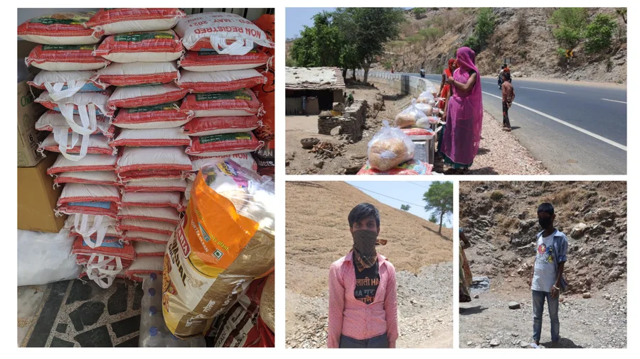 Team INTEGRTR distributing food material to daily wage workers