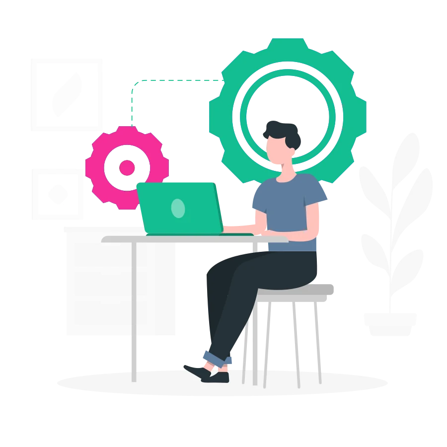 Illustration of a team shaping custom AI Powered HR Solutions together