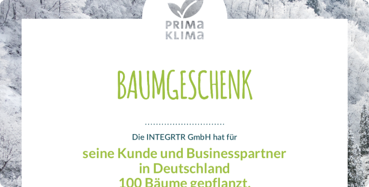 Certificate of tree plantation contribution in Germany
