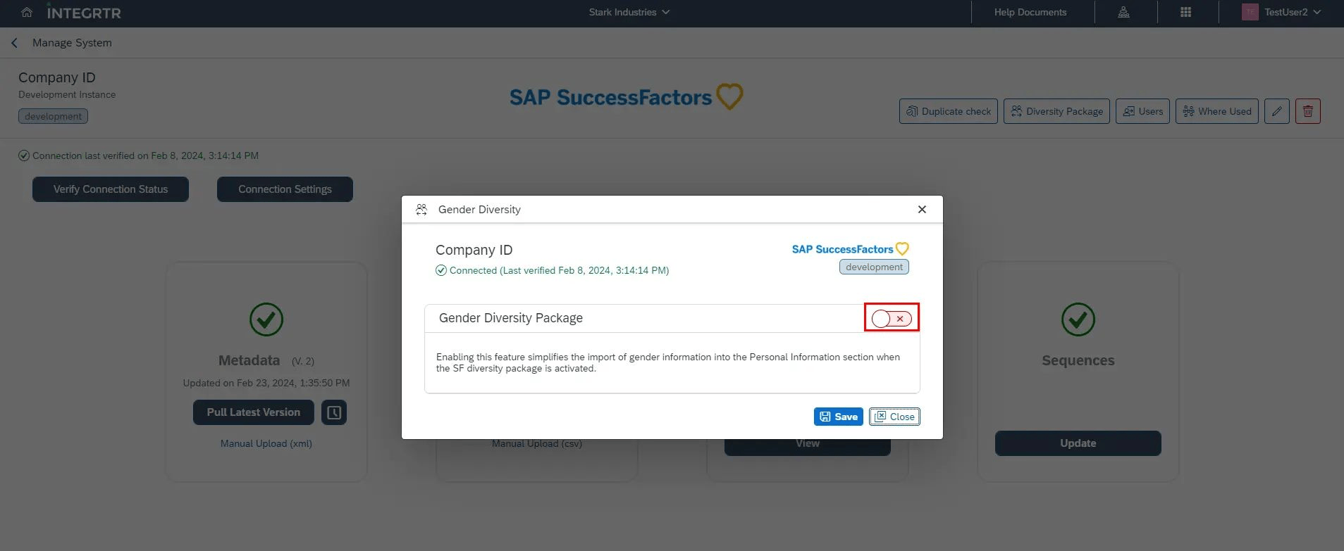 MDGen Unterstützung für das Gender Diversity Package in SAP SuccessFactors