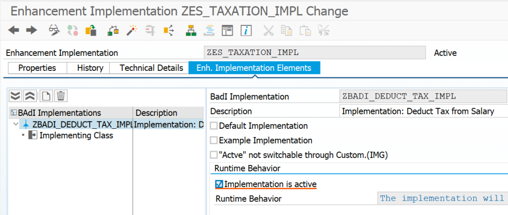 Deaktivierung der BAdI-Implementierung