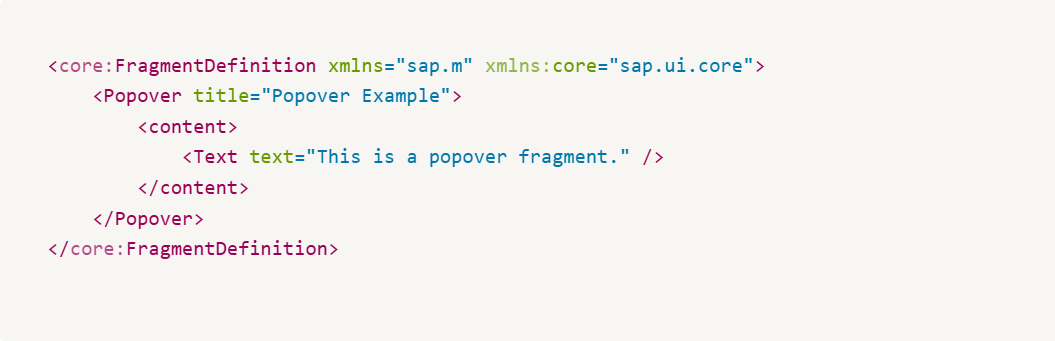 SAPUI5 Fragments: Popover Fragment