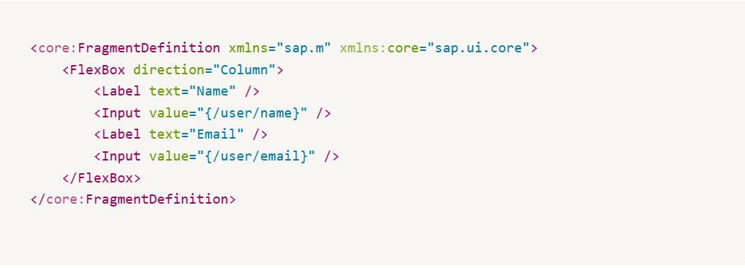 SAPUI5 Fragments: A Simple Form Fragment