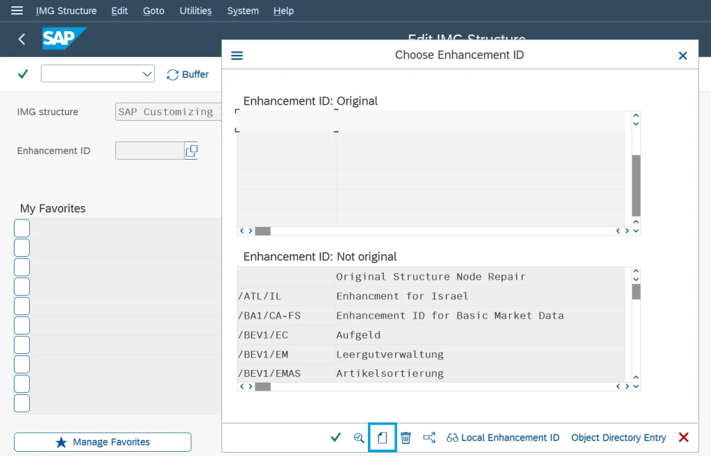 Add Custom Node in SPRO: creating enhancement ID